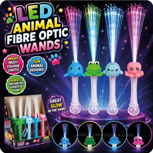 12 x LED Animal Fibre Optic Wands