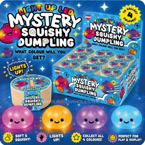 12 x Light Up LED Mystery Squishy Dumplings 8.5cm