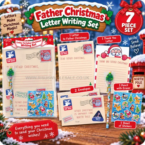 12 x Letter To Father Christmas Writing Sets