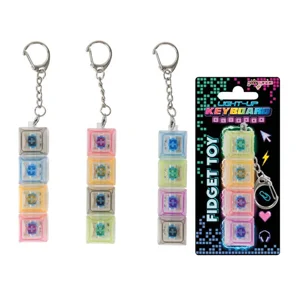 12 x Light Up Fidget Clicker Keyboard Keyrings