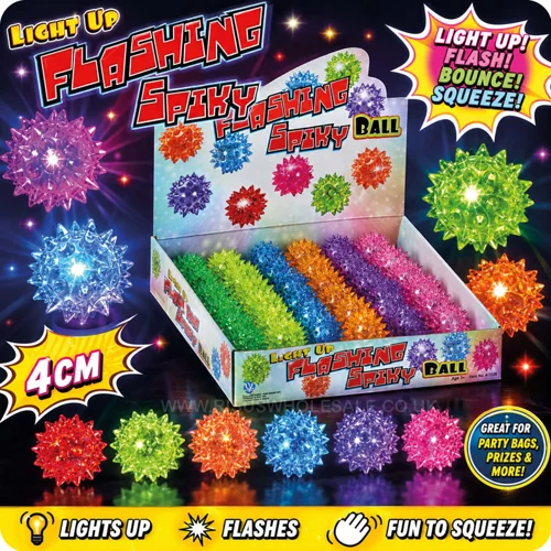 36 x Light Up Flashing Spikey Balls 4cm