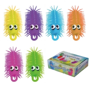 24 x Light Up Puffer Caterpillars 10cm