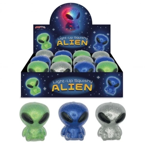 12 x Light Up Squishy Aliens 8.5cm