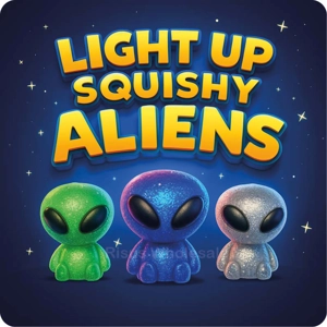 12 x Light Up Squishy Aliens 8.5cm