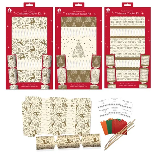 12 x Make Your Own Contemporary Christmas Crackers 6pk