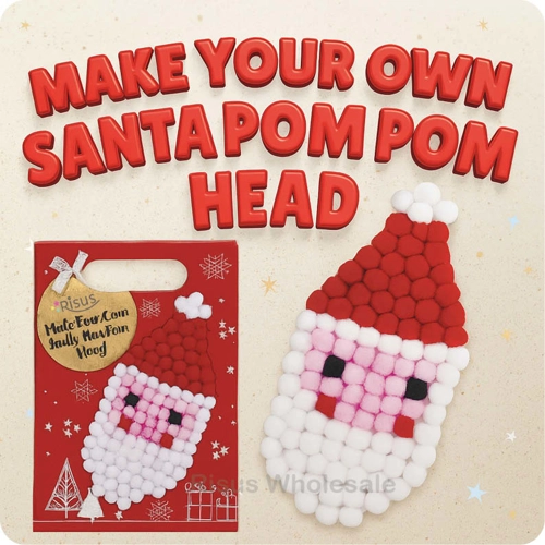6 x Make Your Own Santa Pom Pom Heads