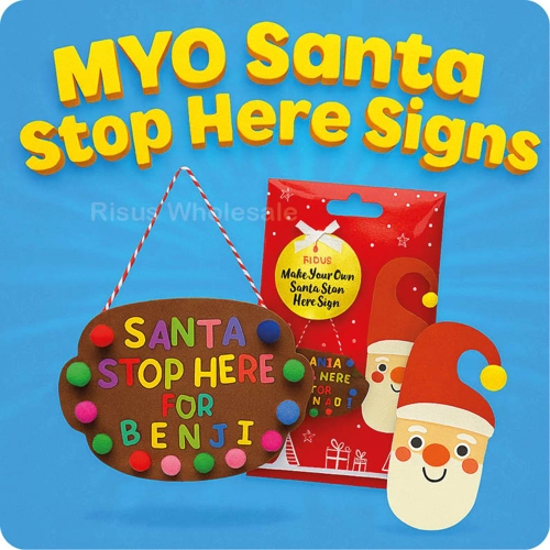 6 x Make Your Own Santa Stop Here Signs