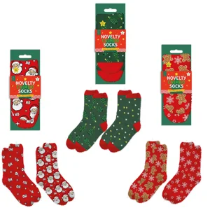 12 x Mens Novelty Cosy Christmas Socks 2pk