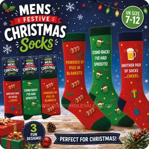 12 x Mens Novelty Christmas Socks