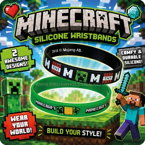 24 x Minecraft Silicone Wristbands