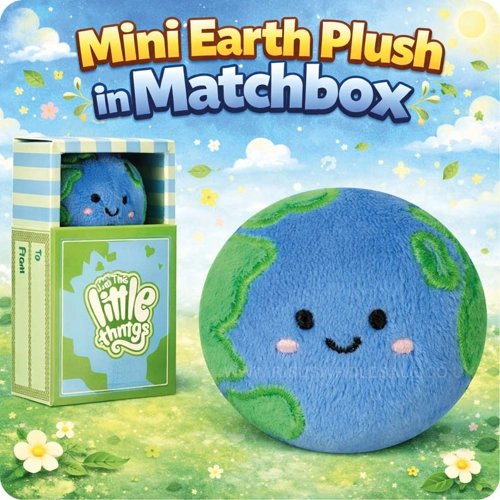 6 x Mini Earth Plush In Matchbox