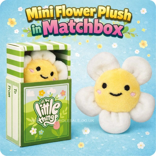 6 x Mini Flower Plush In Matchbox