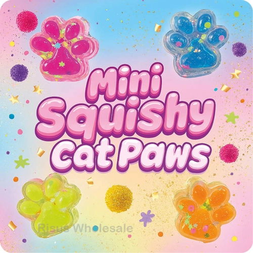 24 x Mini Squishy Cat Paws 6pk