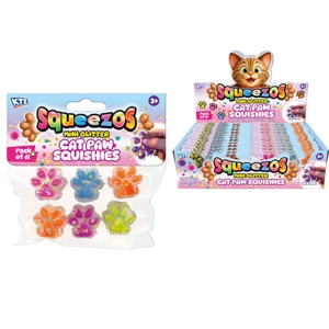 24 x Mini Squishy Cat Paws 6pk