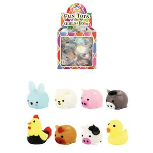 96 x Mini Squishy Farm Animals 5cm