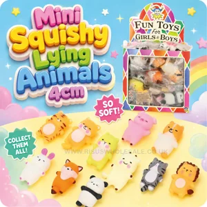 96 x Mini Squishy Lying Animals