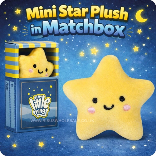 6 x Mini Star Plush In Matchbox