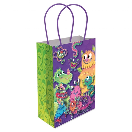 12 x Monster Paper Party Bag W/Handles