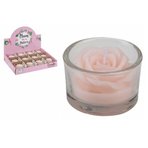 12 x Mother's Day Scented Rose Candles In Glass