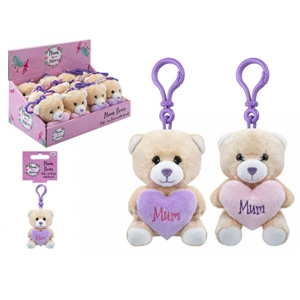 12 x Mother's Day Teddy Bear Keyclips