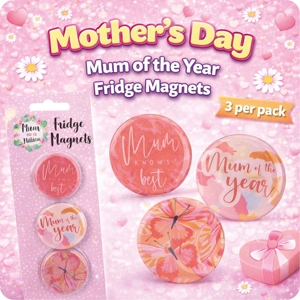 24 x Mum Of The Year Fridge Magnets 3pk