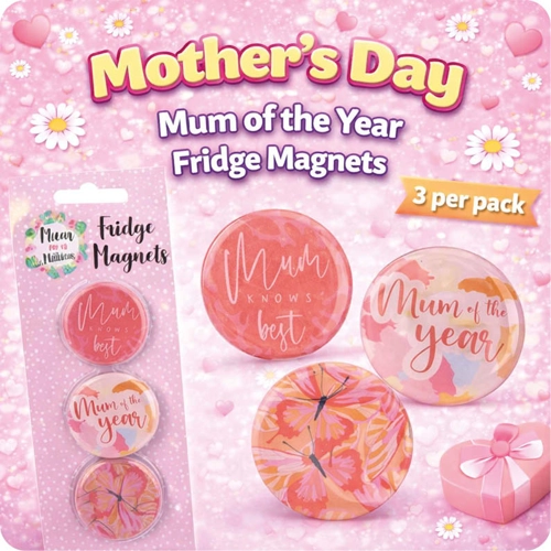 24 x Mum Of The Year Fridge Magnets 3pk