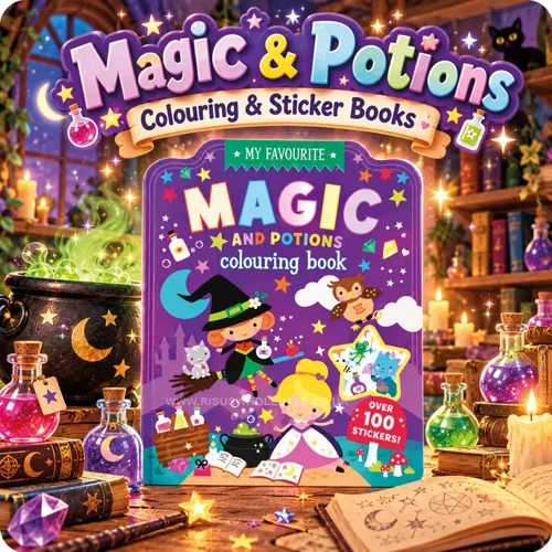 20 x Magic & Potions Colouring & Sticker Books