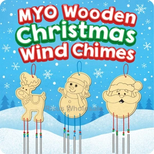 12 x Make Your Own Wooden Christmas Wind Chimes