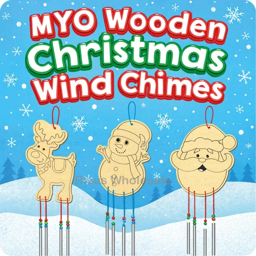 12 x Make Your Own Wooden Christmas Wind Chimes