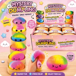 12 x Mystery Rainbow Squishy Dumplings 8.5cm