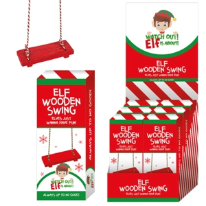24 x Wooden Christmas Elf Swings