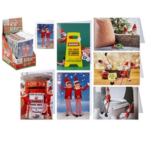 24 x Naughty Elf Christmas Cards 6pk