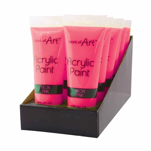 12 x Neon Pink Acrylic Paint 120ml