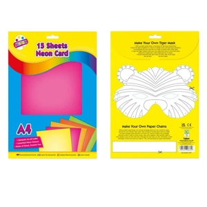 12 x A4 Neon Card 15 Sheets