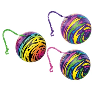 24 x Zebra Balls With Spiral Keychain