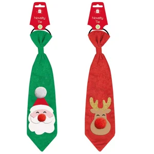 12 x Novelty Jumbo Christmas Ties - Santa/Reindeer