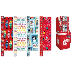 50 x Cute Christmas Gift Wrap Rolls 4m
