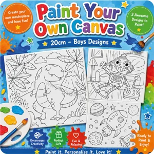 24 x Paint Your Own 20cm Canvas - Boys