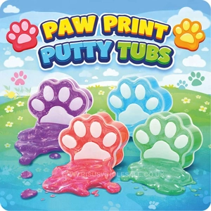 24 x Paw Print Putty Tubs 6cm