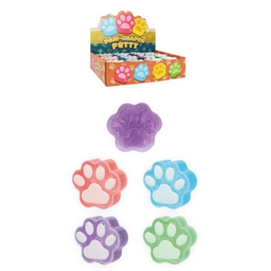24 x Paw Print Putty Tubs 6cm