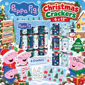 12 x Boxes Of 6 Peppa Pig Christmas Crackers