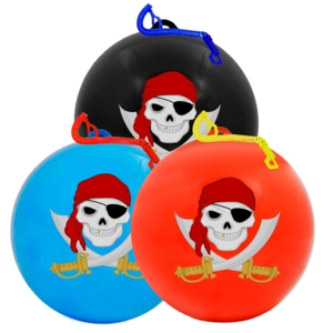 24 x Pirate Balls With Spiral Keychain