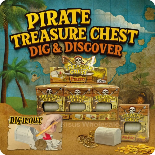 12 x Pirate treasure Chest Dig & Discover Kits
