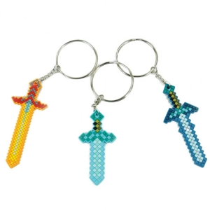 12 x Pixel Sword Keyrings