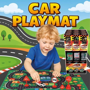 9 x Play Mat & Vehicle Playset