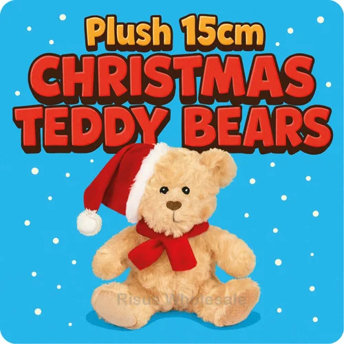 12 x Plush 15cm Christmas Bears