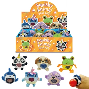 12 x Plush Squishy Animal Bead Balls