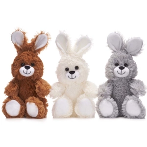 12 x Plush Rabbits With Ribbon 22cm