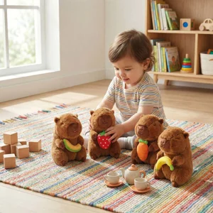 12 x Plush Capybaras With Fruit 17cm