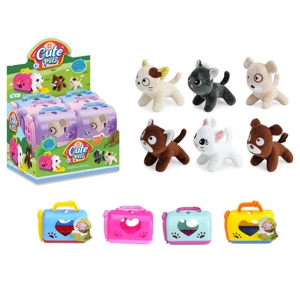 12 x Plush Pets In Carry Case